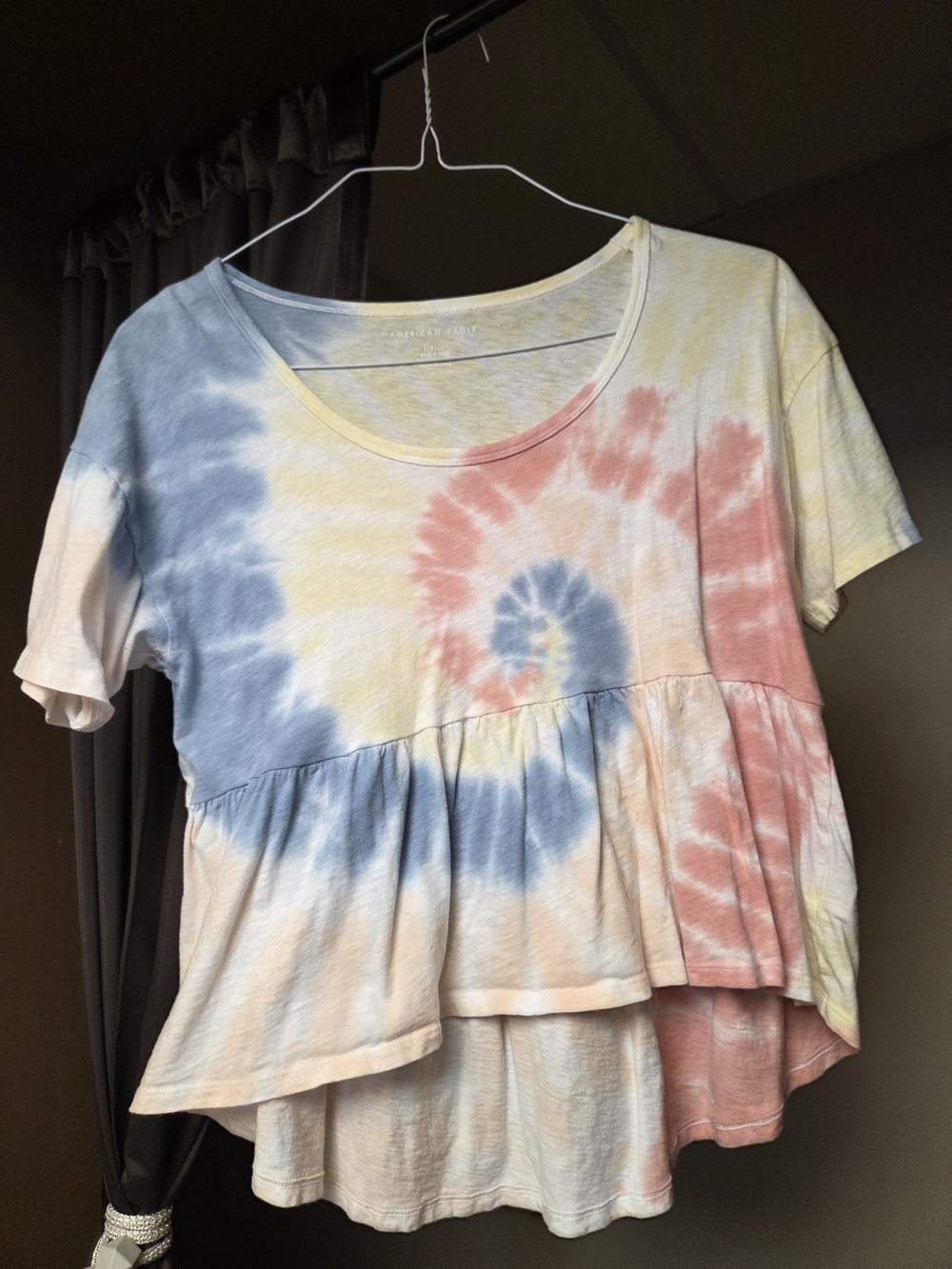 American Eagle Outfitters Tie-Dye Peplum Tee